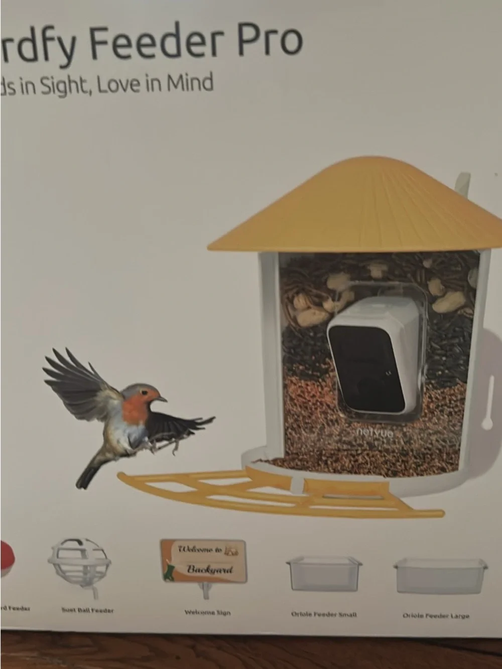 Smart Bird Feeder with FHD Camera - Yellow